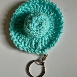 Handcrafted Turquoise Crochet Keychain